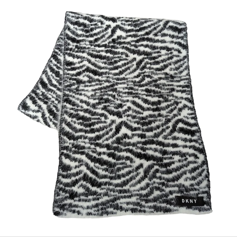 DKNY Zebra Print Fuzzy‎ Scarf